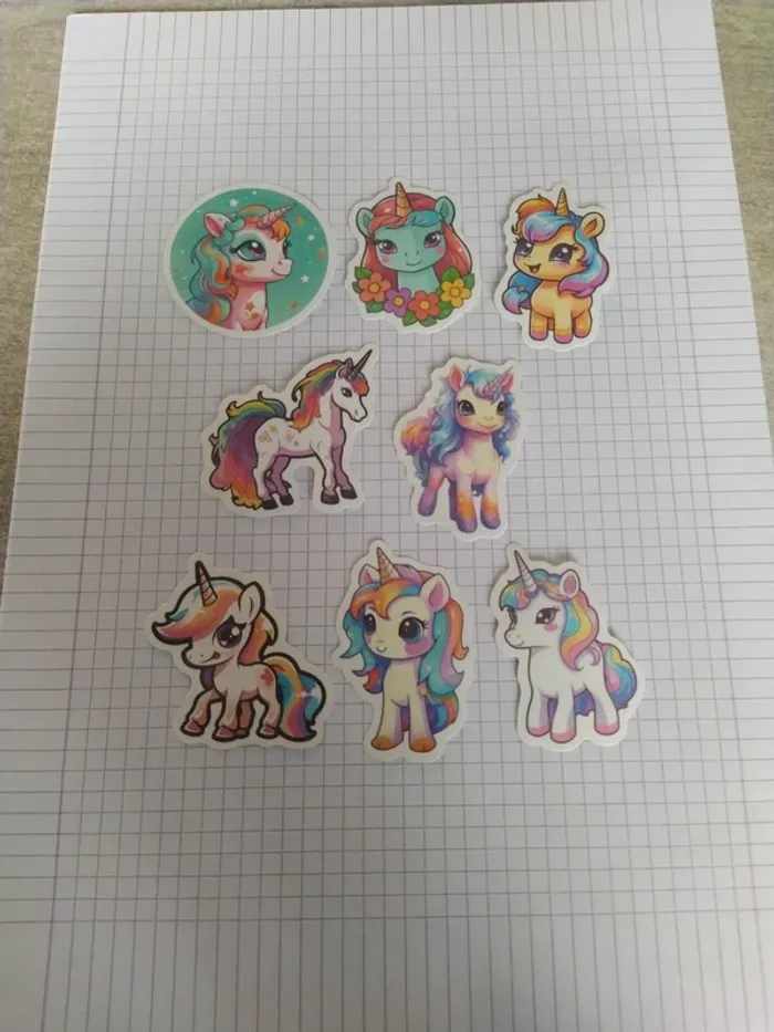 Lot de stickers licornes (lot A)