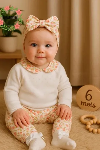 Ensemble complet 3 pièces sergent major fille 6 mois 🎀