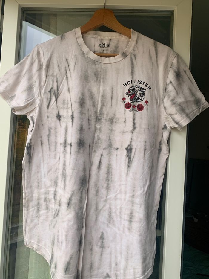 T-shirt hollister imprimé gris blanc