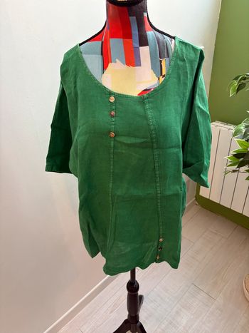 Blouse en lin verte C. Valentyne Taille unique