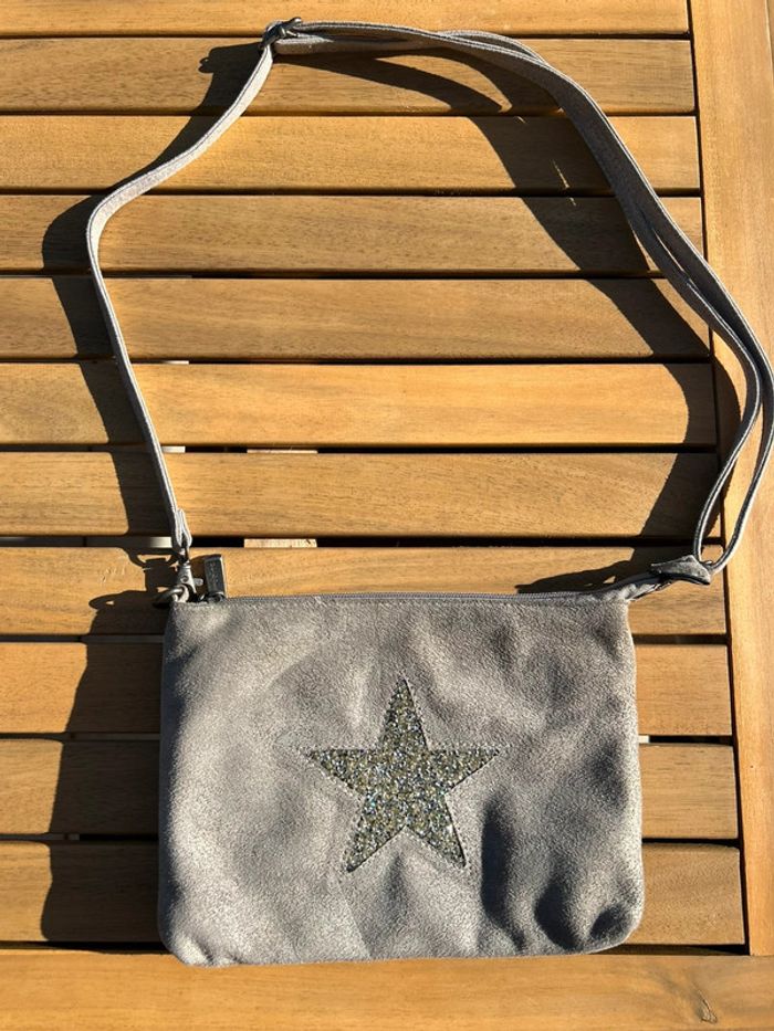 Sac gris étoile bandoulières Mandoline - photo numéro 2