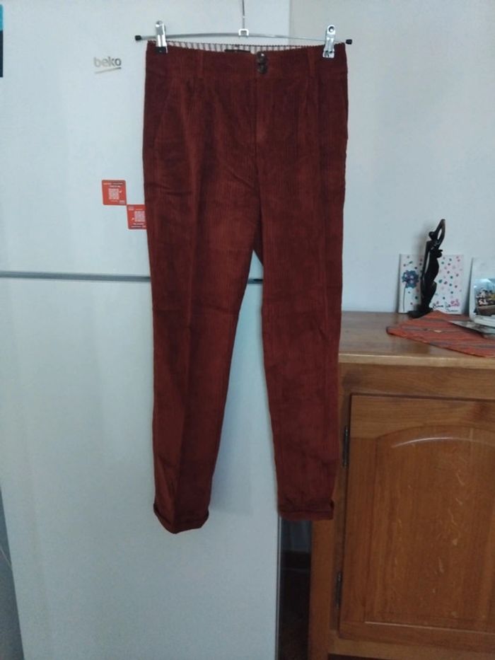 Pantalon One step velours neuf  t36 100% coton - photo numéro 3