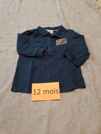 Tee shirt manches longues polo tape à l'œil 12 mois