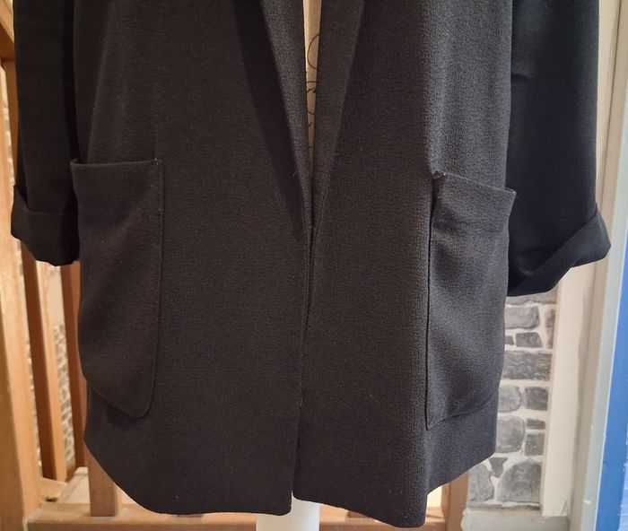 Long blazer noir sans fermeture - photo numéro 3