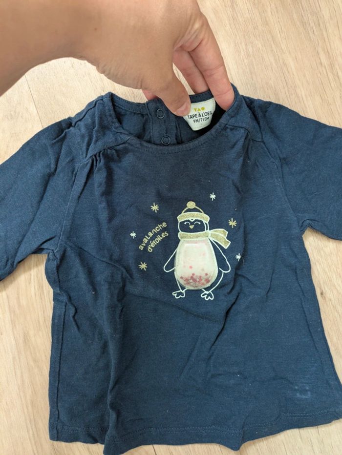 Lot 9 tee-shirt fille 9 Mois 71cm - photo numéro 8