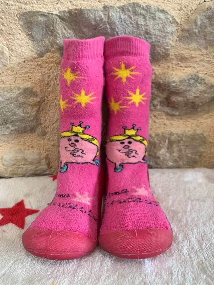 Chaussons chaussettes Isotoner T25/26 Roses