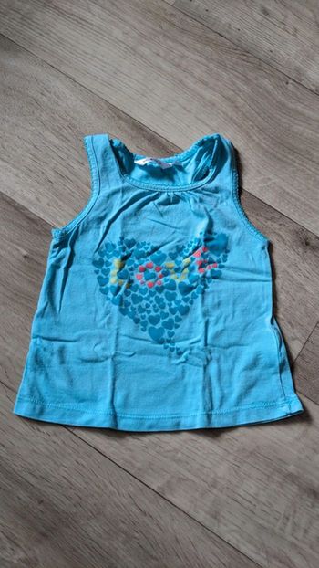 Débardeur bleu Coeur 18 Mois