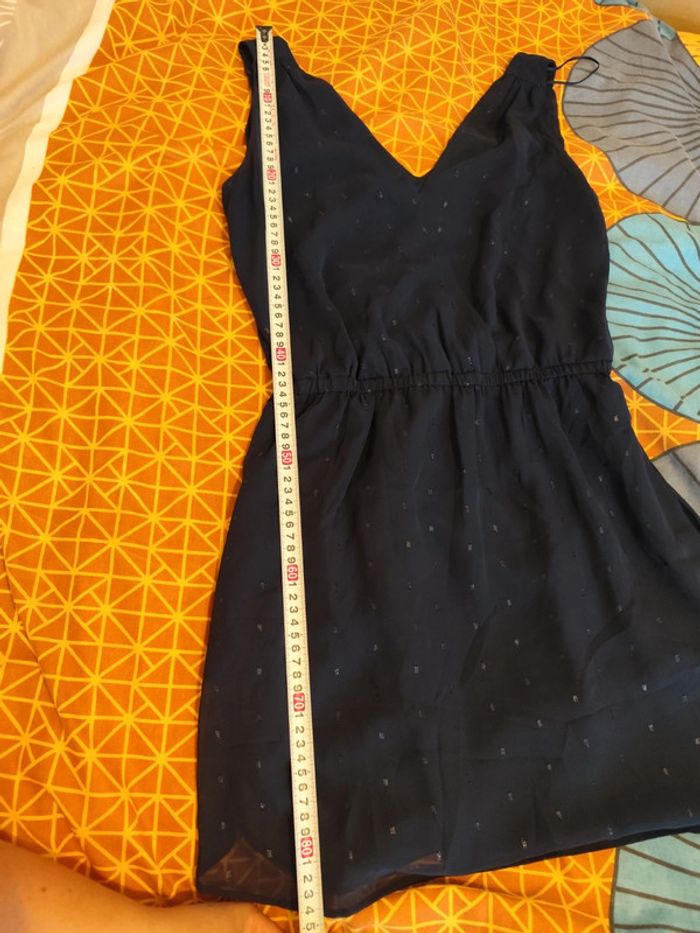 Robe bleu décolleté en voile taille S Mango - photo numéro 8