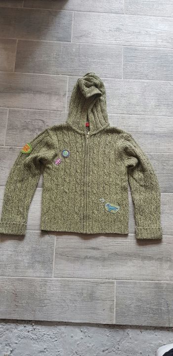 Gilet zippé torsadé