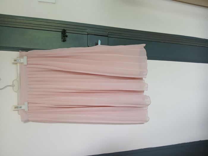 jupe longue plissée rose