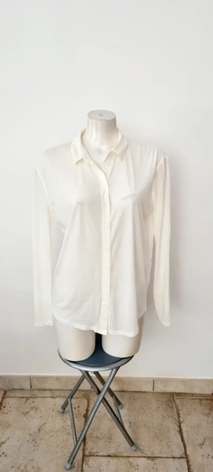 Chemise Tee-shirt manches longues blanche écru the kooples sport 38 - photo numéro 7