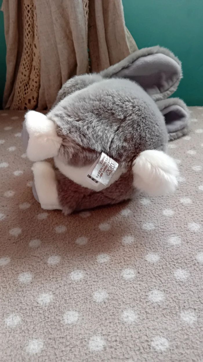 Peluche lapin gris et blanc gipsy - photo numéro 5