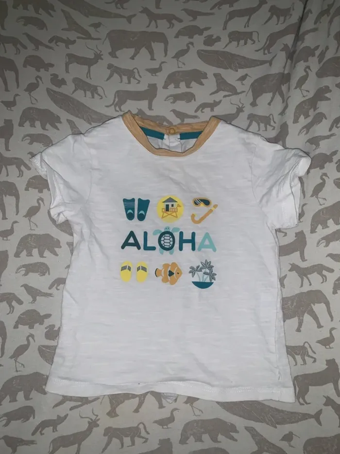 T-shirt boutons derrières 9 mois obaibi