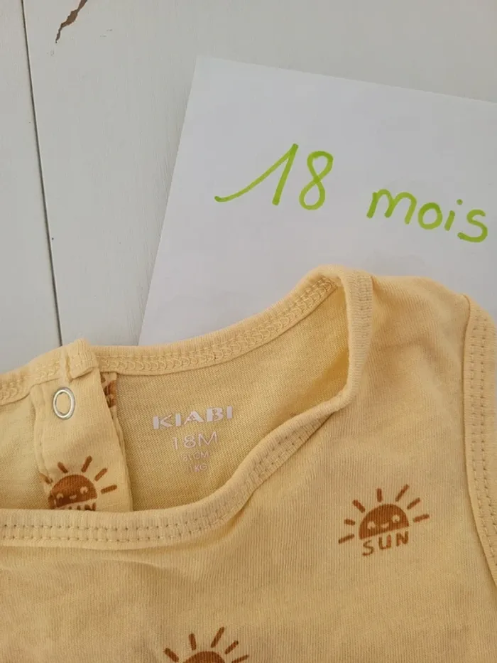 Combishort jaune kiabi taille 18 mois - photo numéro 4