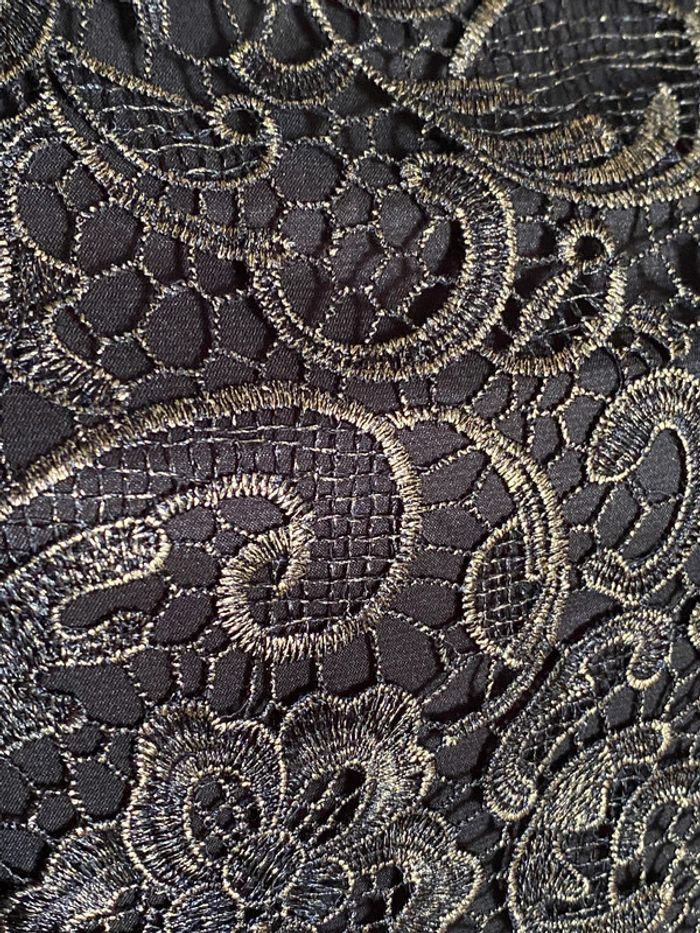 Robe brodée noire et dorée - photo numéro 3