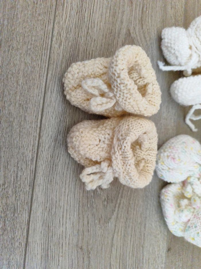 Lots 4 paires de chaussons tricotés - photo numéro 3