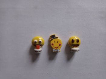 Lot de 3 fèves - Thème emoji/smiley
