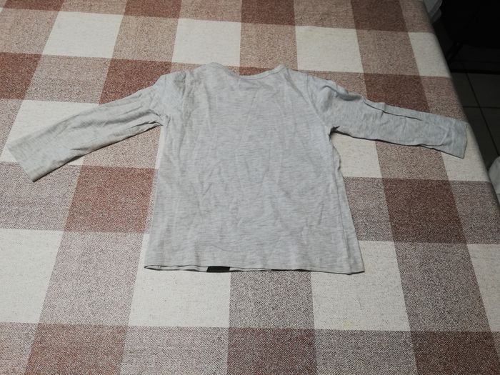Tee shirt 3 ans gris manches longues Gémo - photo numéro 3
