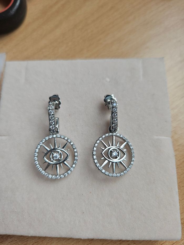 Boucles d'oreilles les georgettes l'œil argenté - photo numéro 6