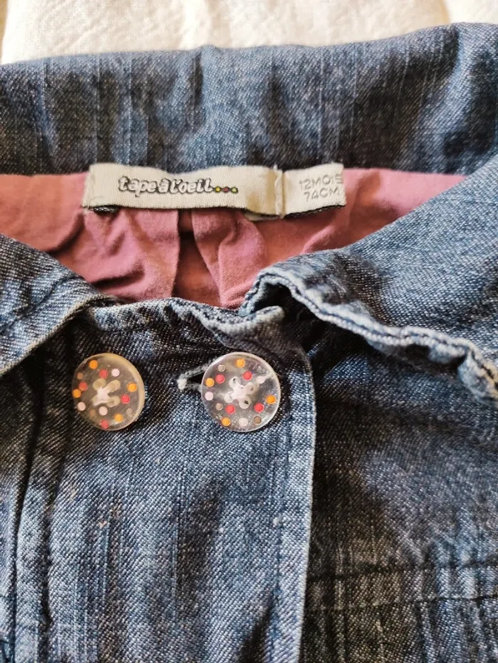 🍭 trench en jeans 🍬74 cm /12 mois - photo numéro 2