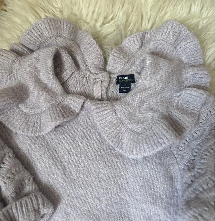 Fille 👧🏻 Pull en maille tricot violet/lila taille 18 mois kiabi - photo numéro 2