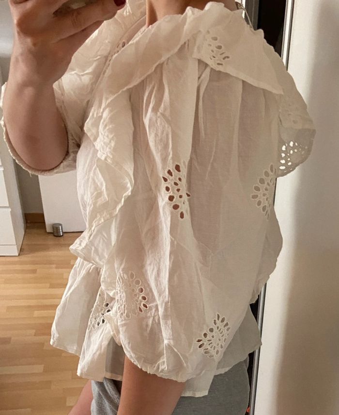 Haut blanc à volants / Taille M - photo numéro 7