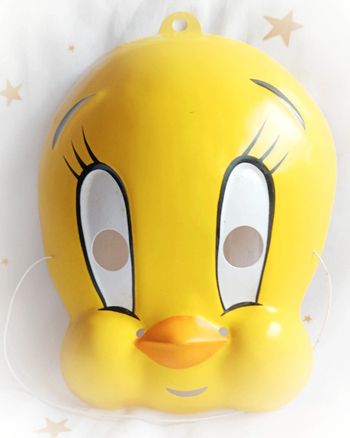 Masque mask titi Warner vtg vintage relief réaliste costume déguisement Looney Tunes toons élastique