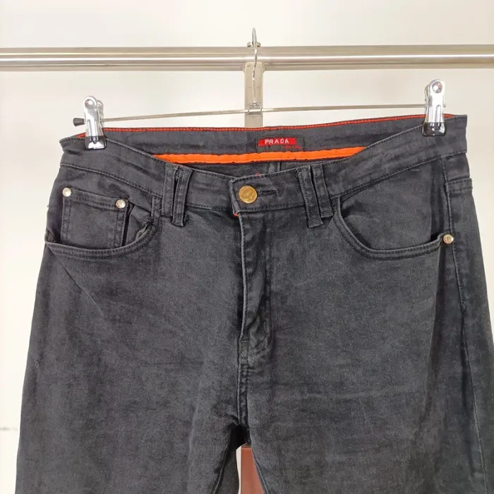 Pantalon noir effet velours Prada - Taille 36 A599 - photo numéro 2