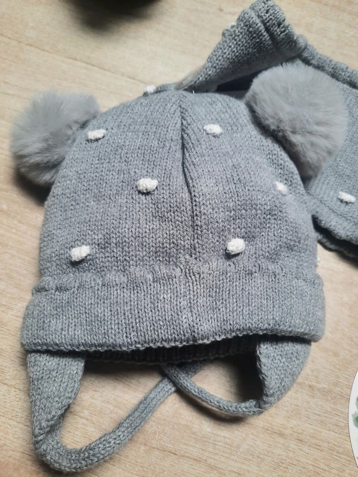 Ensemble bonnet +moufles +tour de cou  verbaudet 3mois - photo numéro 2