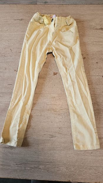 Pantalon slim jaune clair, ajustable à la taille, Tex, 7/8 ans