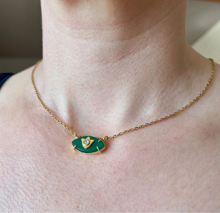 Collier grigri œil protecteur Onyx vert - photo numéro 7