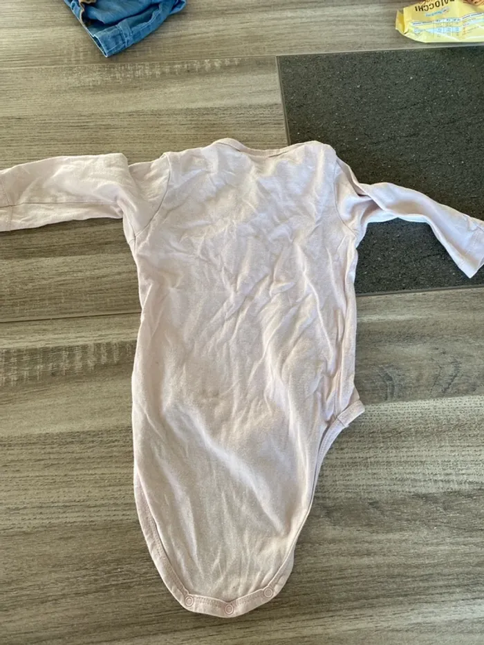 Body manches longues rose 12 mois - photo numéro 2