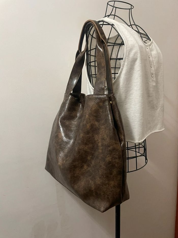 Sac • Fourre-Tout café de Grande Capacité d'Inspiration Vintage. - photo numéro 2