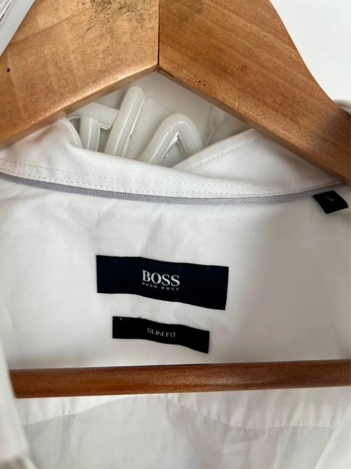 Chemise Boss Slimfit Blanche Manches longues Taille L - photo numéro 3