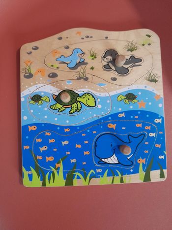 puzzle / encastrement en bois la mer