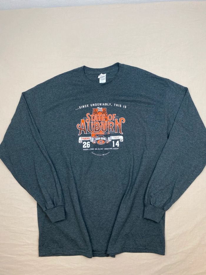 T-shirt imprimé sport USA Iron Bowl, homme, été, manches longues, gris XL