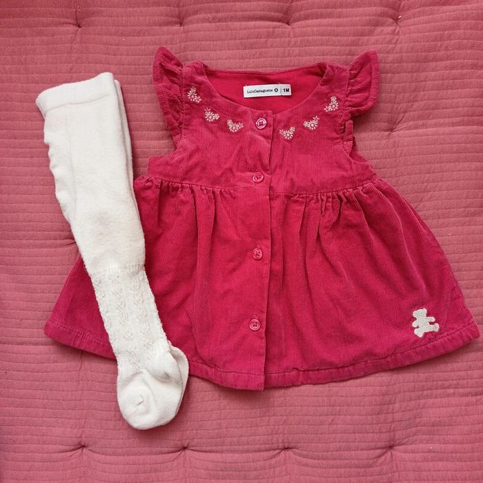 Ensemble robe + collant chaud 1 mois neuf