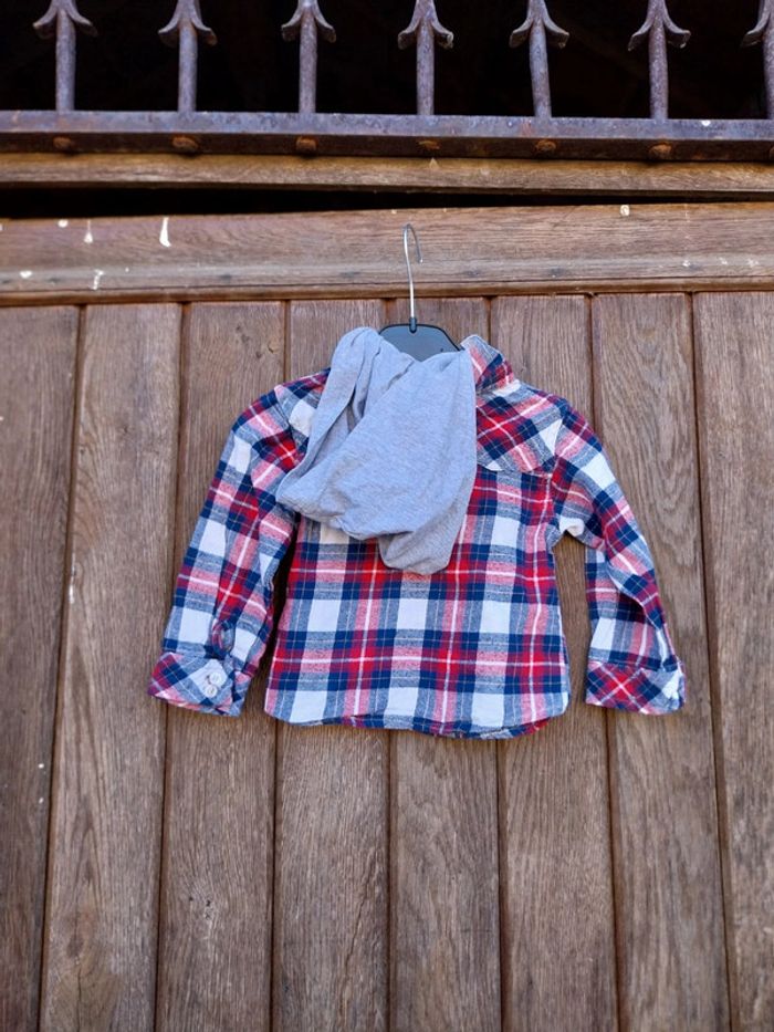 Chemise a carreau avec capuche bébé garçon 18 mois taissaia - photo numéro 2