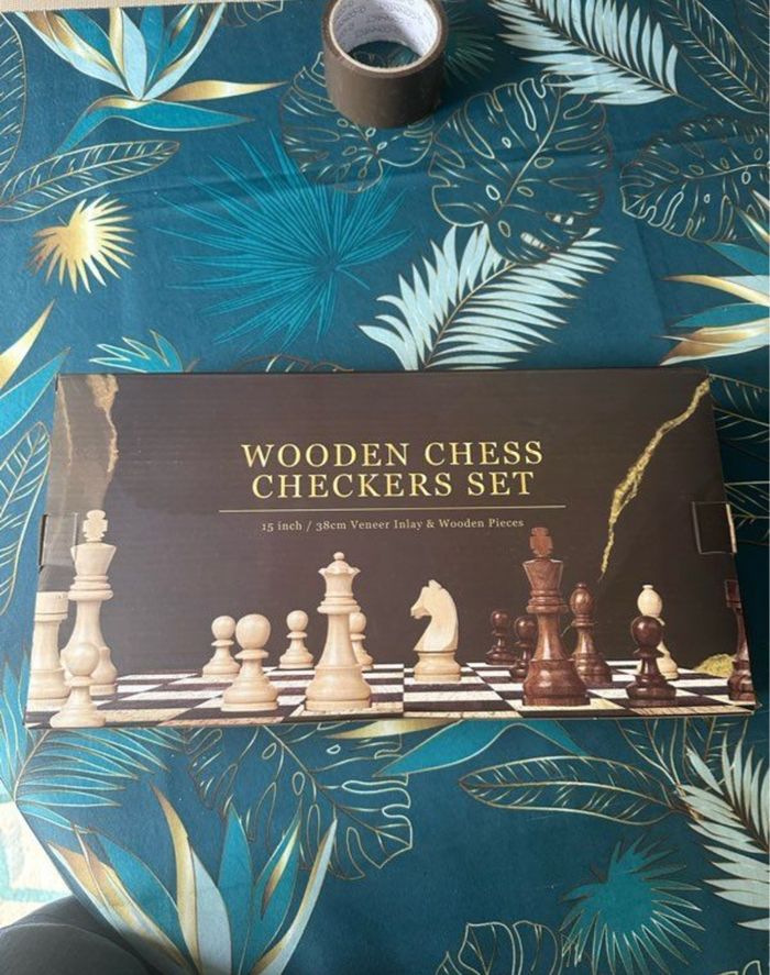 Jeu d’échecs en bois premium neuf complet + dames inclus 38 cm - photo numéro 10