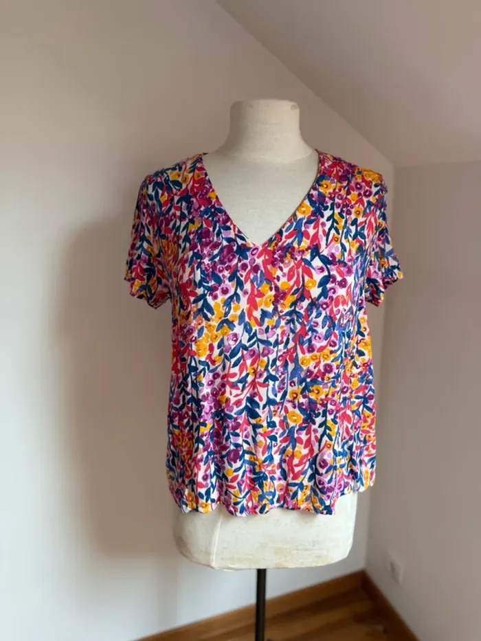 Superbe blouse fleurie fluide coloree neuve Season 36 S