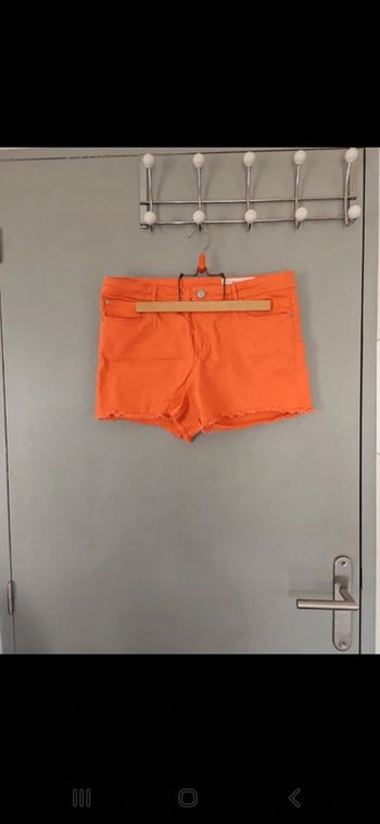 Short en jean orange corail - Taille 42/44