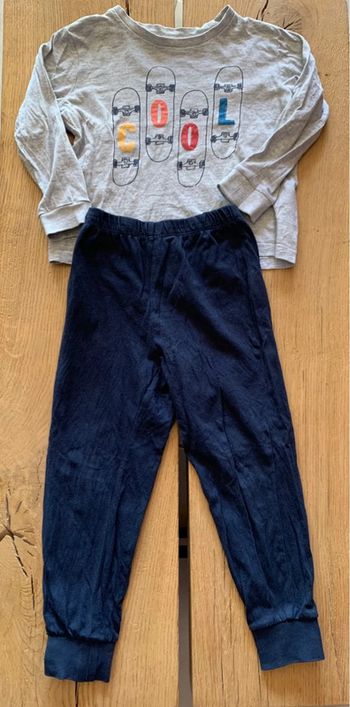 Pyjama léger 2 pièces gris/marine garçon 5 ans Verbaudet
