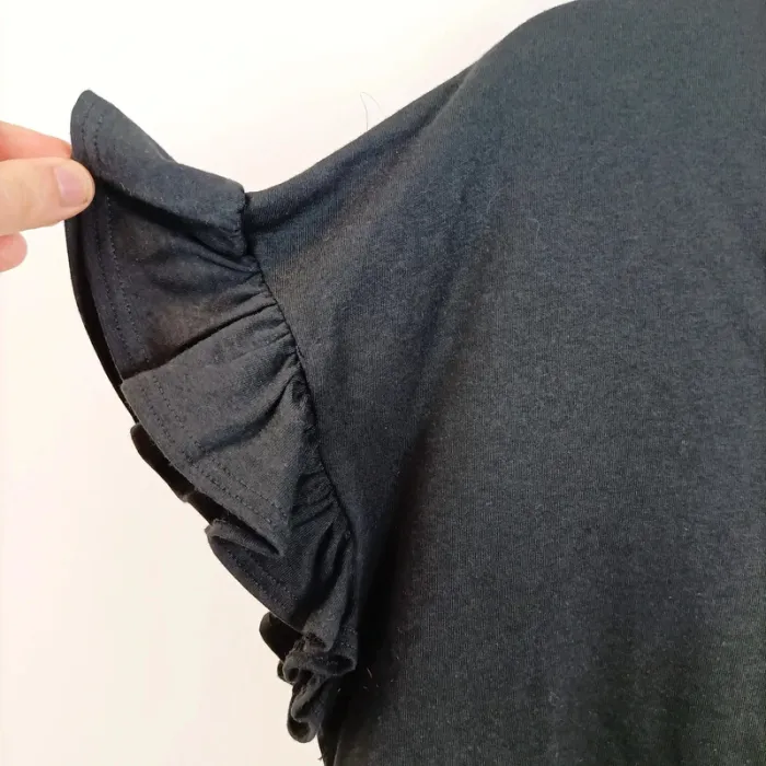 T-shirt noir à broderies blanches CMT atelier – Taille non indiquée (convient à M/L) A705 - photo numéro 4