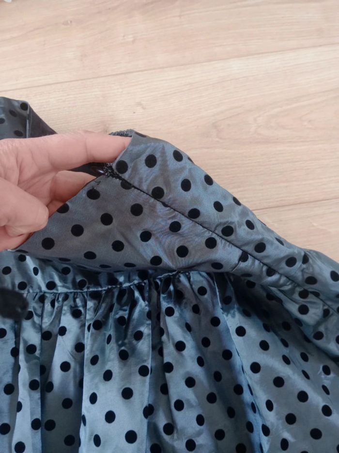 Robe de cérémonie 38 grise cérusée pois noirs c30 - photo numéro 12