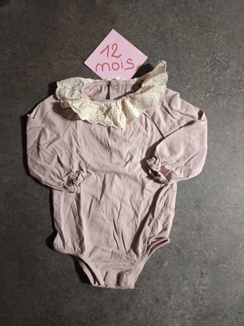 Body col claudine en dentelle 12 mois