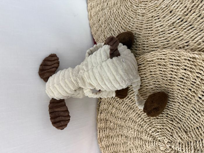 Peluche Chiot Cuddle Buddies en velours côtelé marron crème - photo numéro 4
