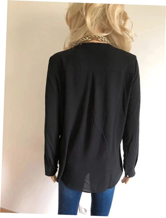 Blouse noire et dorée neuve à manches longues Sweewe taille M/L - photo numéro 7