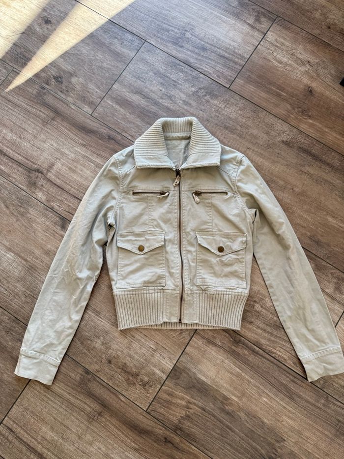 Veste zippée bi matière mixte