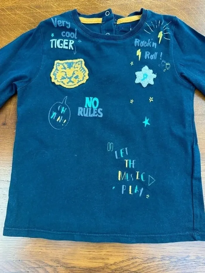 T-shirt manche longue bleu marine kiabi 3 ans - photo numéro 4