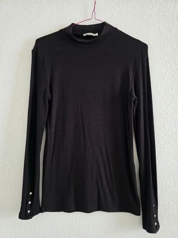Pull noir côtelé Stradivarius taille m